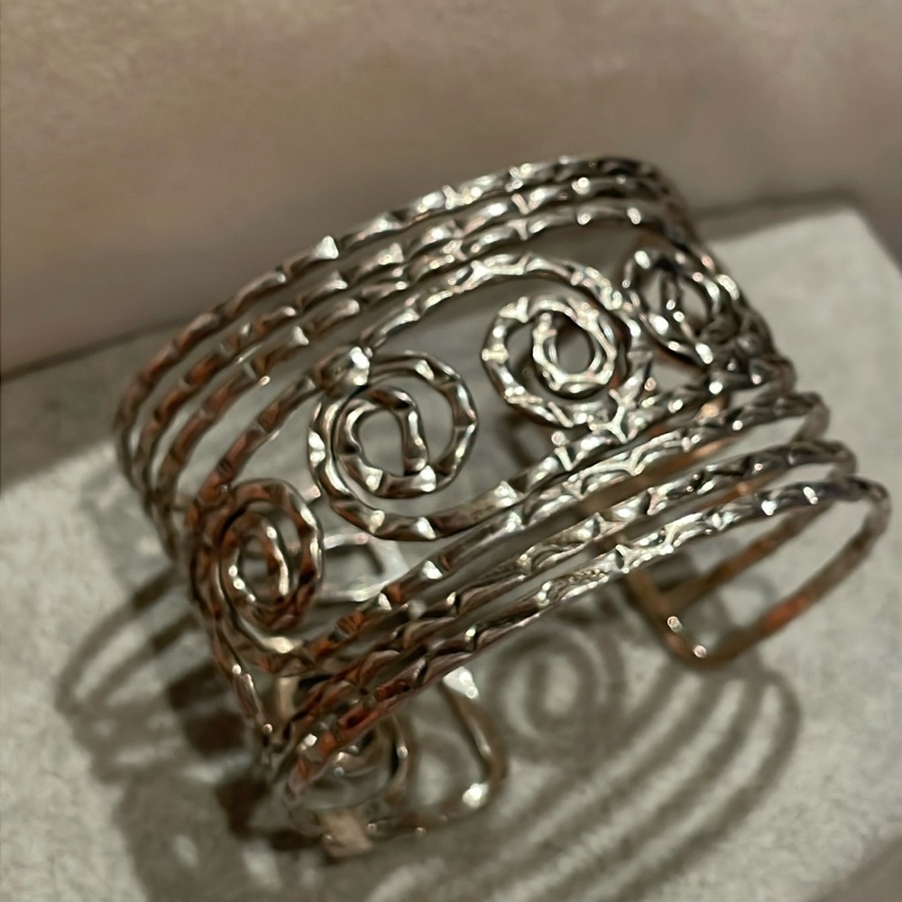 Silver Viking Swirl Cuff Bracelet 7-8”